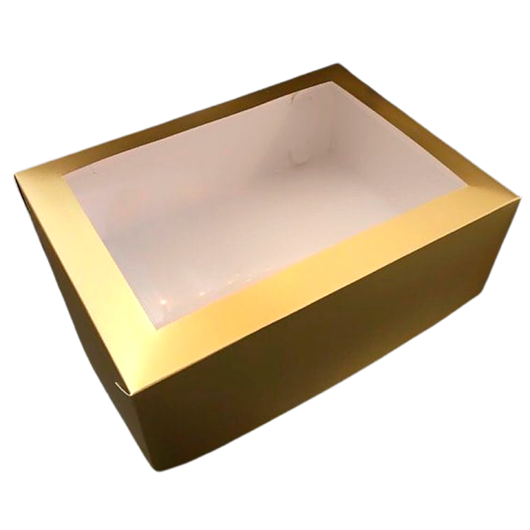 Caja para galletas con tapa transparente 20x20x4cm