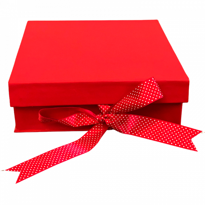 Caja de cartón para envío regalo 36,3x28x12,5 cm blanca/roja - RETIF