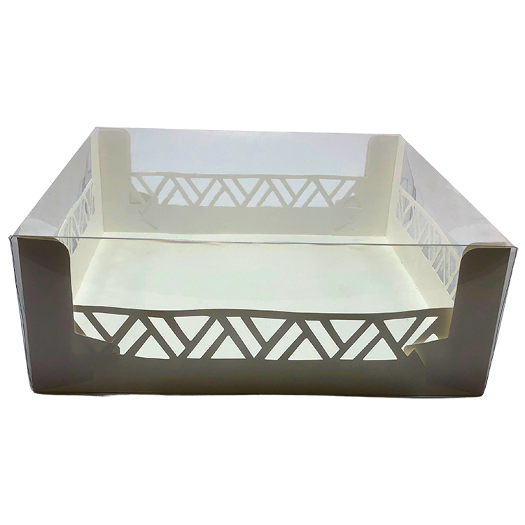 Caja cuadrada «WIS» con cubierta transparente 28x28x10cm – Punto y Papel