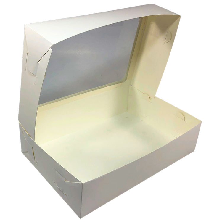 Caja para galletas con tapa transparente 20x20x4cm