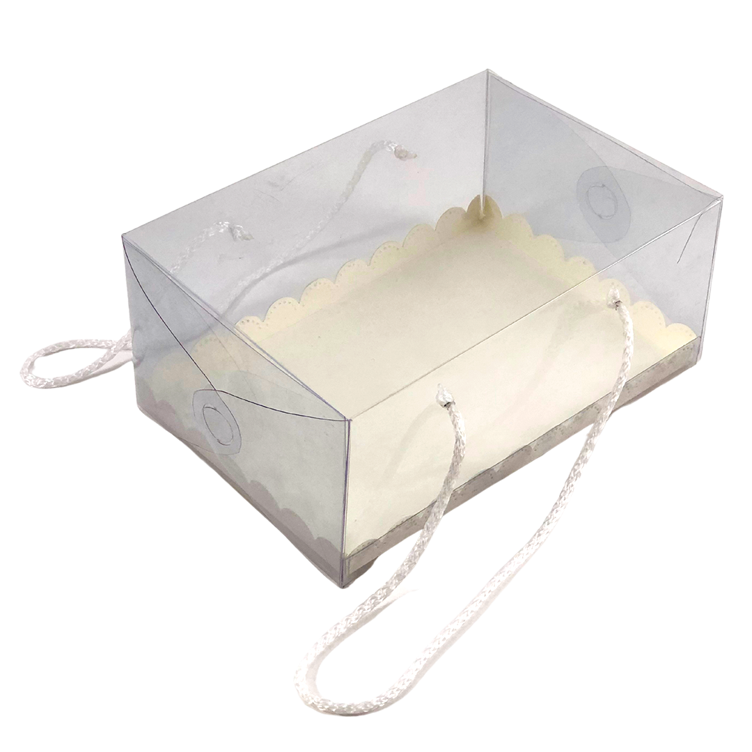 Caja transparente para repostería con asas 15x23x10cm